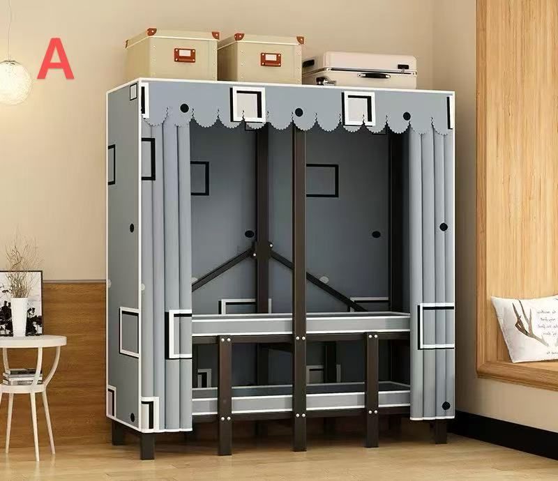 大好評 ワードローブ 折り畳み カバー付き 大容量 ロング丈対応 幅130 奥行50 高さ170 cm 広げるだけ 設置簡単 頑丈 スチール製 ハンガーラック付 クローゼット ロングコ