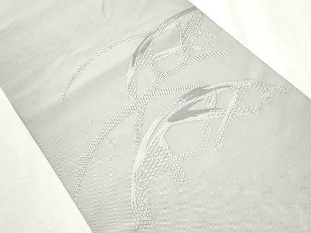 平和屋着物 八寸名古屋帯 綴れ 籬文 薄梅鼠色 正絹 hy