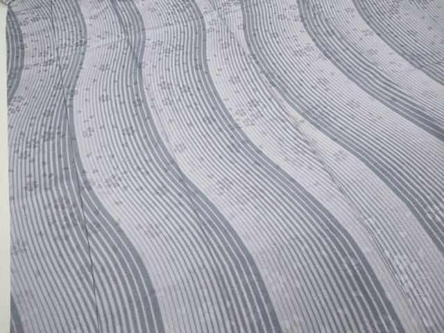 平和屋着物○長襦袢 無双仕立て よろけ縞 舞花地紋 正絹 逸品 CABA8158ut