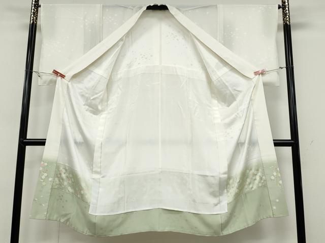 平和屋着物●長襦袢　無双仕立て　手描き　松鶴文　正絹　逸品　CABA8156ut 平和屋着物○長襦袢 無双仕立て 枝垂れ桜文 暈し染め 金彩 正絹 逸品