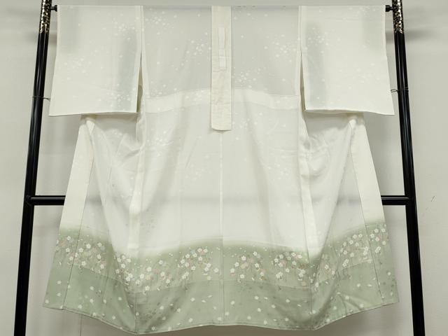 平和屋着物○長襦袢 無双仕立て 枝垂れ桜文 暈し染め 金彩 正絹 逸品