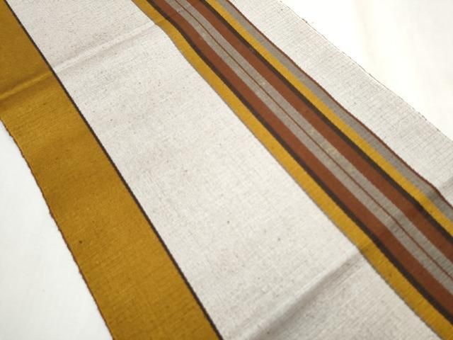 平和屋着物 本場黄八丈 紬 八寸名古屋帯 間道 正絹 hy