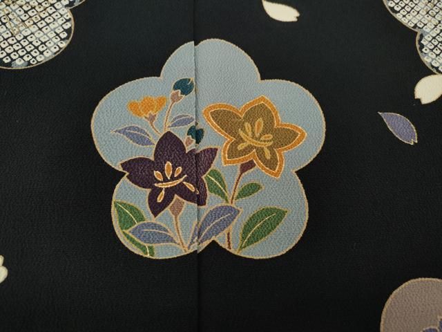 平和屋着物 豪華振袖 型染め 立波花蝶文 暈し染め 鬼しぼ縮緬 正絹