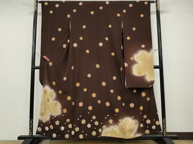 平和屋着物●豪華振袖　舞花文　暈し染め　金彩　正絹　逸品　CABA8187ut 平和屋着物○豪華振袖 舞花文 暈し染め 金彩 正絹 逸品 CABA8187ut