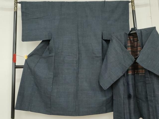 平和屋着物 男性 久留米絣 アンサンブル 横段文 綿 cs