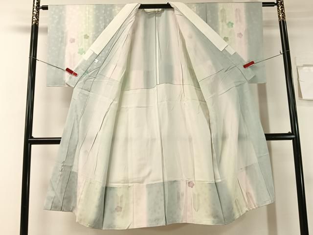 平和屋着物○長襦袢 無双仕立て 梅花文 暈し染め 鈴乃屋扱い 正絹 逸品