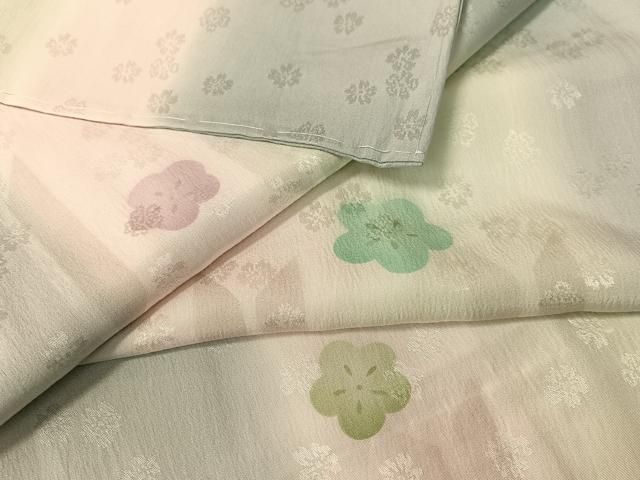 平和屋着物●長襦袢　無双仕立て　梅花文　暈し染め　鈴乃屋扱い　正絹　逸品　未使用　CABA4621vp 平和屋着物○長襦袢 無双仕立て 梅花文 暈し染め 鈴乃屋扱い 正絹 逸品