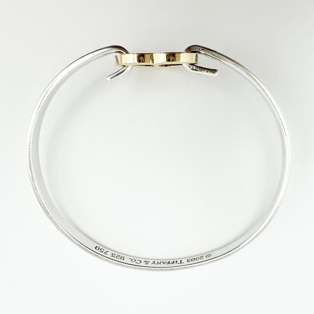 返品OK】TIFFANY&Co. ティファニー オープンハート バングル SV925 K18