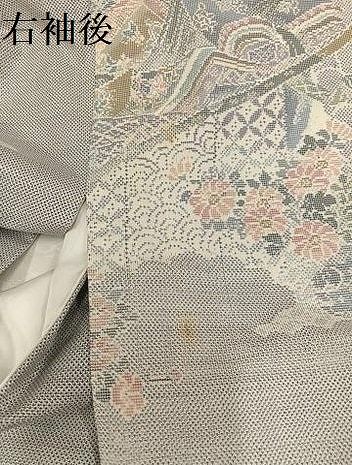 mato◆新古品◆風景模様◆袷◆正絹◆カタス式◆9マルキ◆白大島 平和屋着物○都喜ヱ門 本場大島紬 白大島 カタス9マルキ 藤白泥 清遊