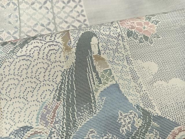 平和屋着物○都喜ヱ門 本場大島紬 白大島 カタス9マルキ 藤白泥 清遊