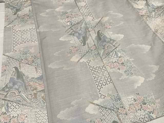 平和屋着物○都喜ヱ門 本場大島紬 白大島 カタス9マルキ 藤白泥 清遊