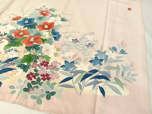 平和屋着物○豪華色留袖 友禅 作家物 草花鳥文 正絹 逸品 未使用