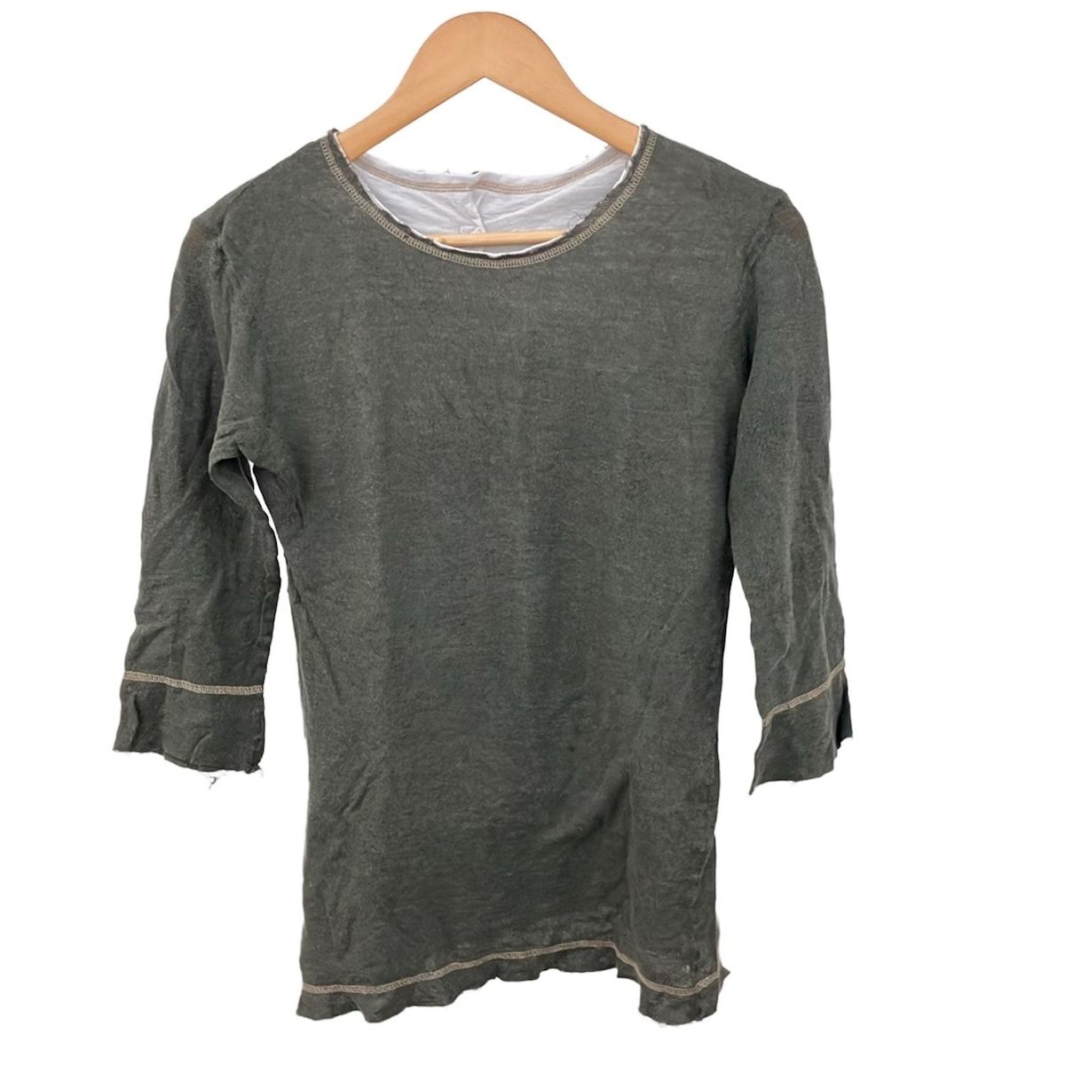 Y s ワイズ 七分袖カットソー サイズ3 L レディース - カーキ