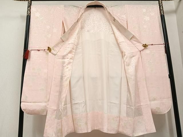 平和屋着物 振袖用長襦袢 無双仕立て 舞桜文 暈し染め やまと金ラベル 半衿刺繍 正絹 ph