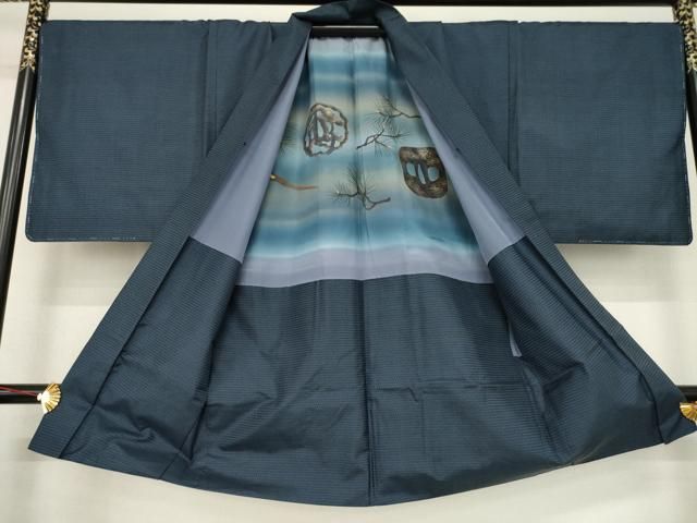 平和屋着物○男性 本場大島紬 アンサンブル 長襦袢(無双仕立て)セット