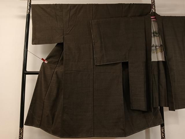 平和屋着物○男性 紬 アンサンブル 100亀甲 正絹 逸品 未使用