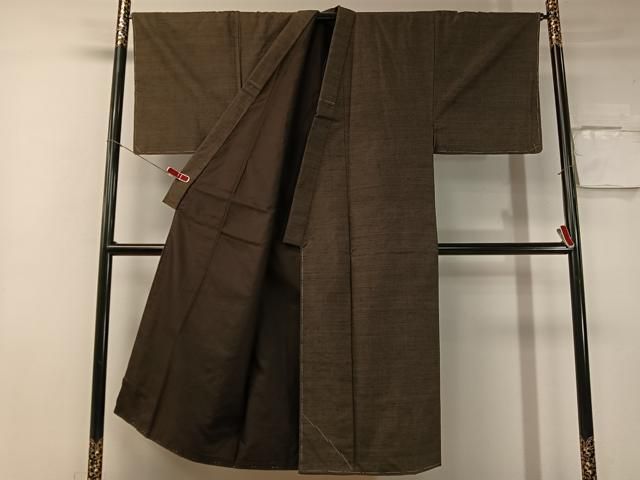 平和屋着物○男性 紬 アンサンブル 100亀甲 正絹 逸品 未使用