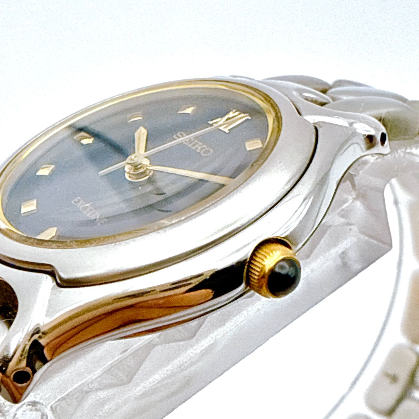 C088【美品】SEIKO EXCELINE セイコー エクセリーヌ ネイビーブルー