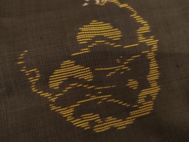 平和屋着物○本場大島紬 アンティーク大島 雪輪笠松文 正絹 逸品