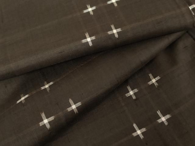 平和屋着物 上質な紬 十字 正絹 AABE0023cs