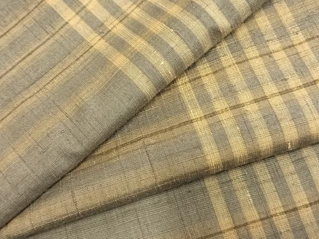 平和屋着物 上質な紬 格子 正絹 fy