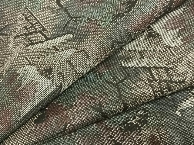 平和屋着物 本場大島紬 カタス9マルキ 風景文 正絹 fy