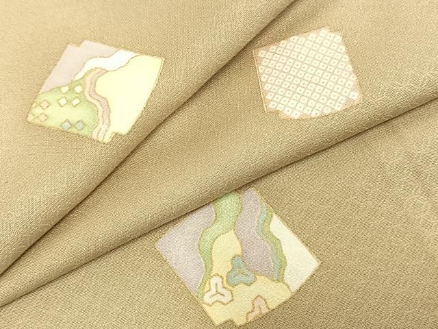 平和屋着物 上質な小紋 色紙文 金彩 正絹 fy