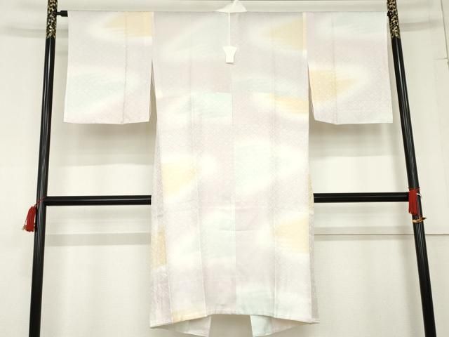 平和屋着物 長襦袢 無双仕立て 花唐草菱地紋 暈し染め 正絹 cs