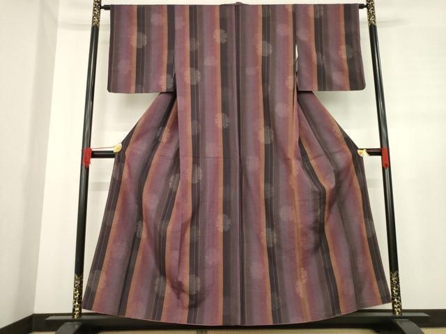 平和屋着物 上質な紬 雪輪間道 正絹 ck