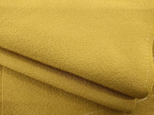 平和屋着物 上質な色無地 黄唐茶色 正絹 ck