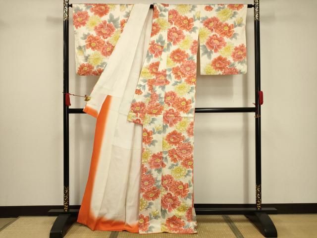 平和屋着物▽男性　単衣　小紋　花織　間道　正絹　逸品　AABD0077fy 平和屋着物▽男性 単衣 小紋 花織 間道 正絹 逸品 AABD0077fy 8011 正