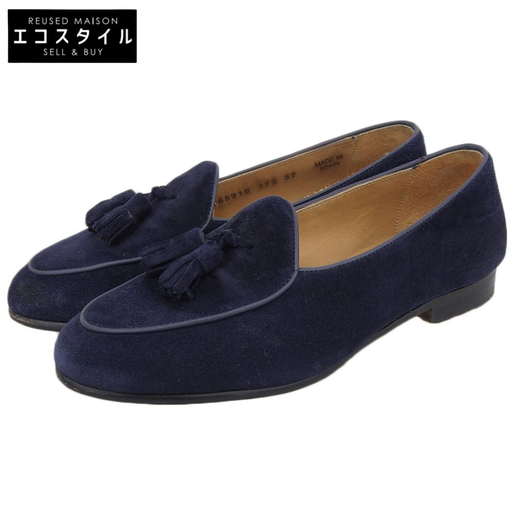 BERWICK バーウィック スエード タッセルローファー シューズ レディース ネイビー 37
