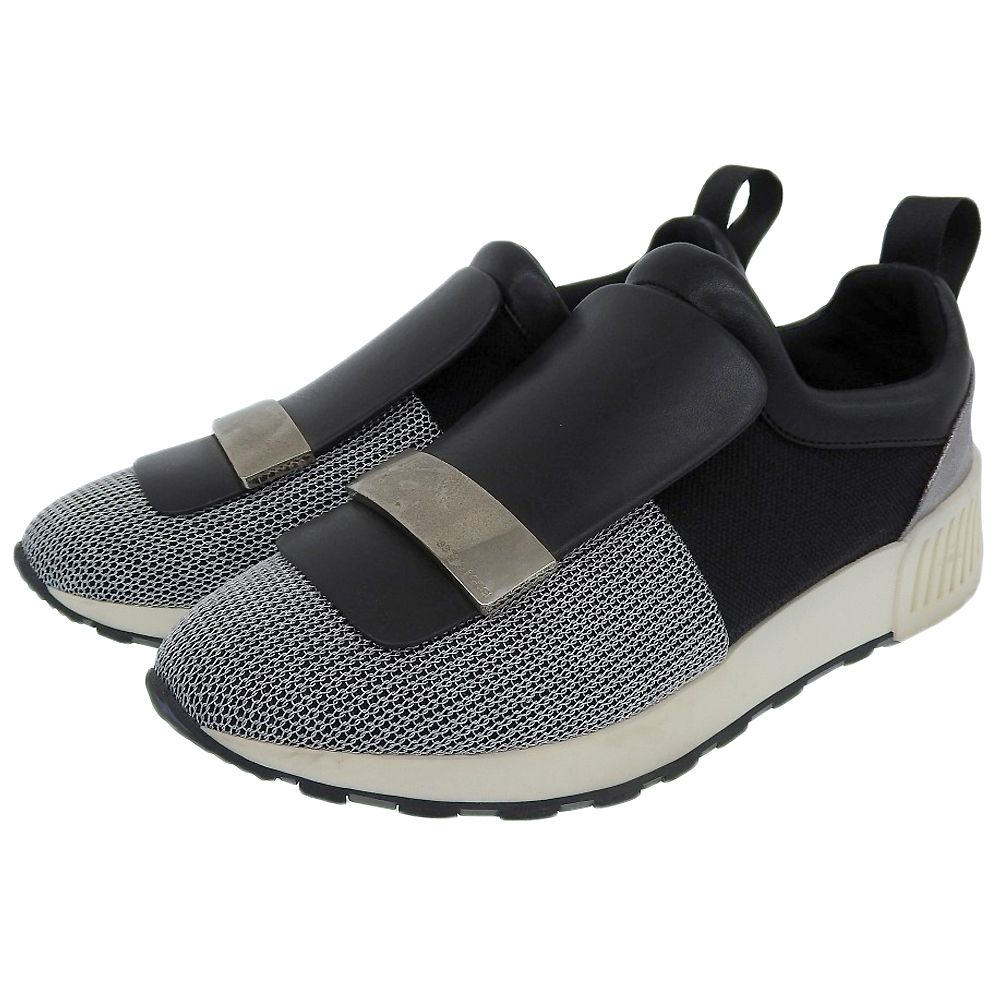 Sergio Rossi sr1　シルバー　ブラックラメ　スニーカー　38 Sergio Rossi セルジオロッシ SR1 スニーカー シューズ レディース