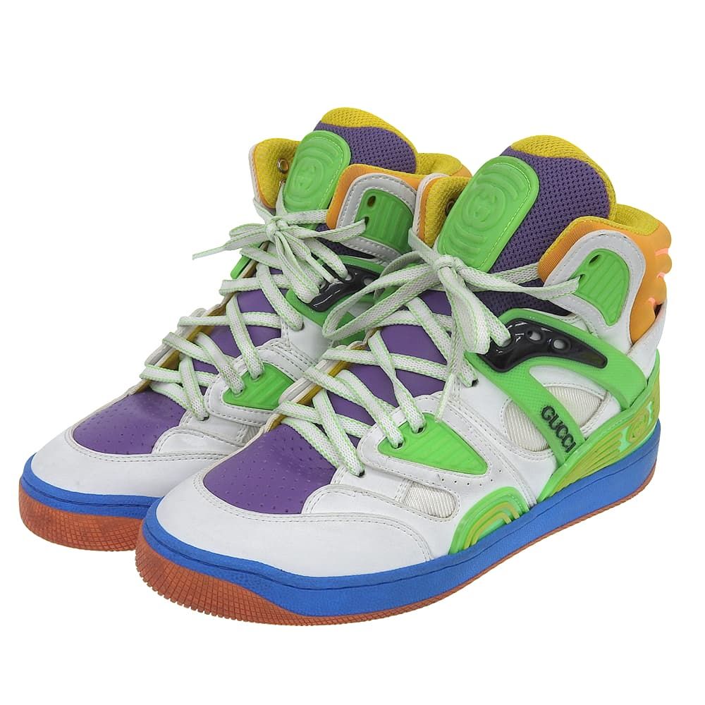 GUCCI グッチ BASKET バスケット ハイカットスニーカー シューズ レディース ホワイト×マルチ 23.0 cm 661310 36