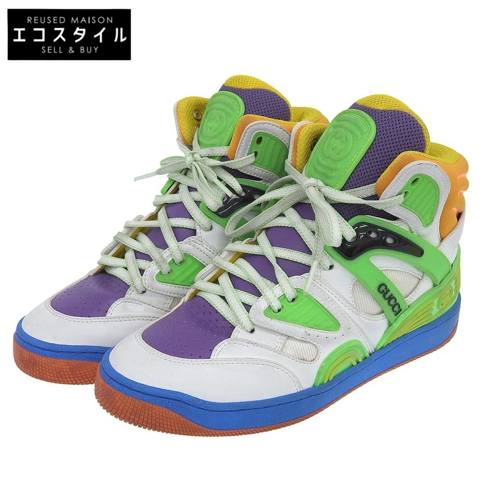 GUCCI グッチ BASKET バスケット ハイカットスニーカー シューズ レディース ホワイト×マルチ 23.0 cm 661310 36