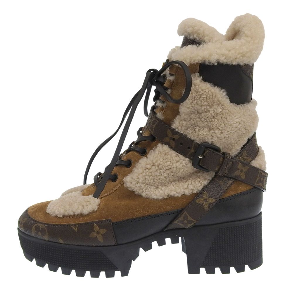 モノグラムベルト ボアショートブーツ