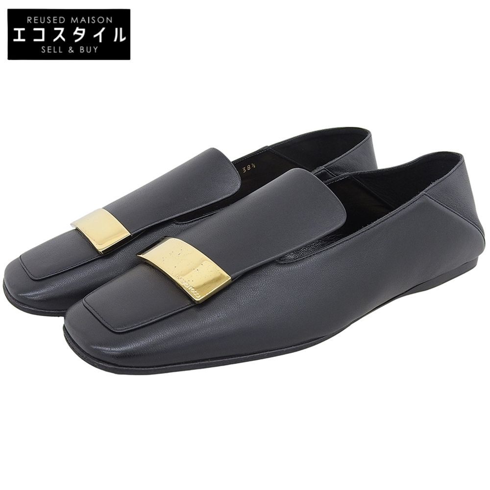 Sergio Rossi セルジオロッシ 新品同様 メタルプレート レザー