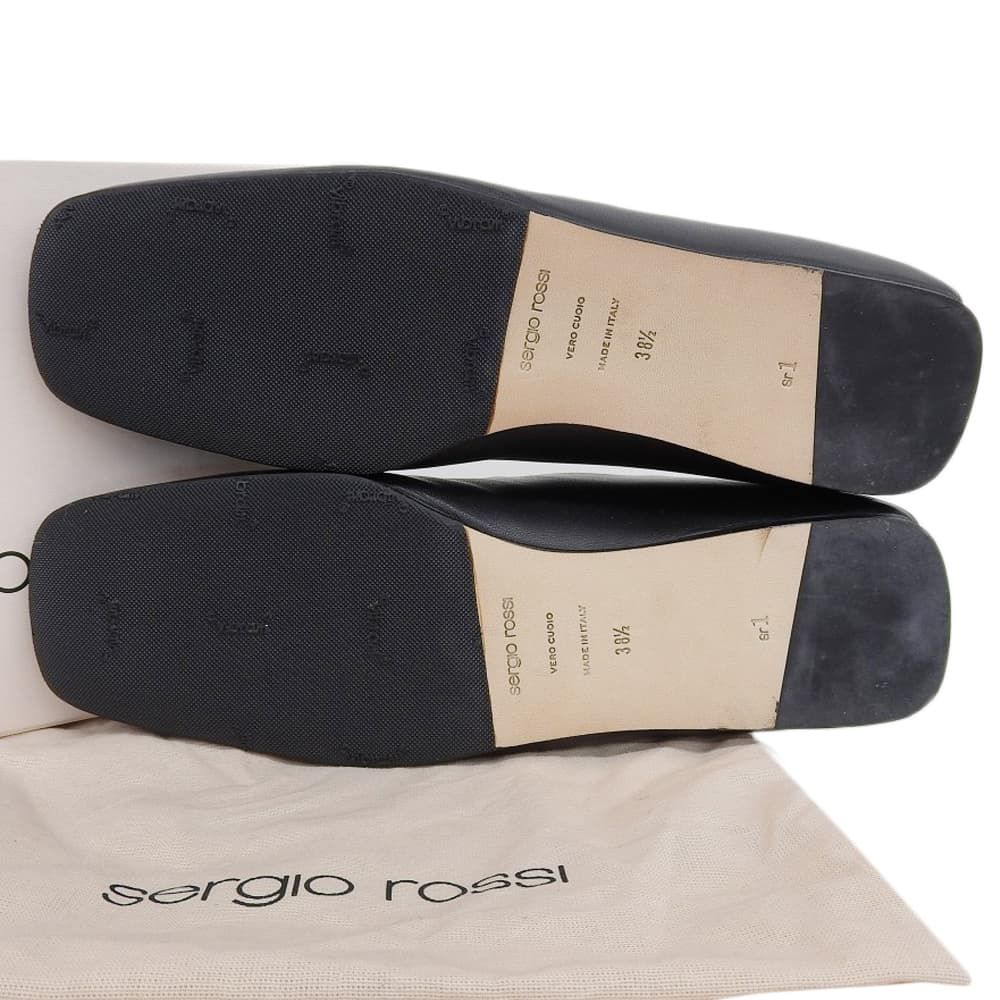 Sergio Rossi セルジオロッシ 新品同様 メタルプレート レザー