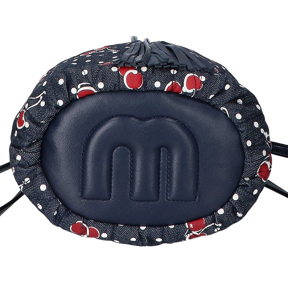 MIUMIU ミュウミュウ 美品 5BE014 デニム×レザー チェリーバケット