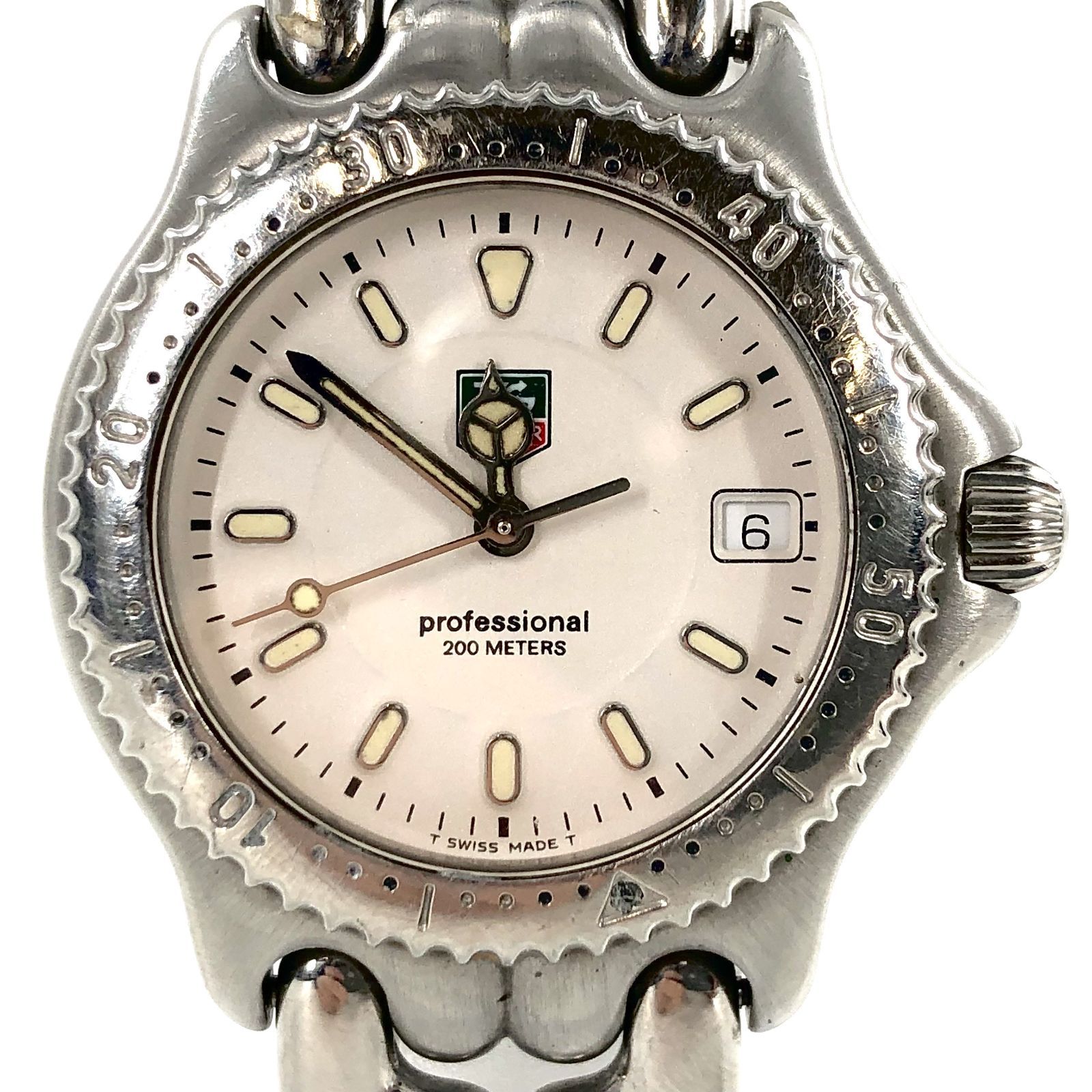 【稼働】 タグホイヤー WE1222-R QZ ホワイト文字盤 メンズ腕時計 稼働】 タグホイヤー WE1222-R QZ ホワイト文字盤 メンズ腕時計