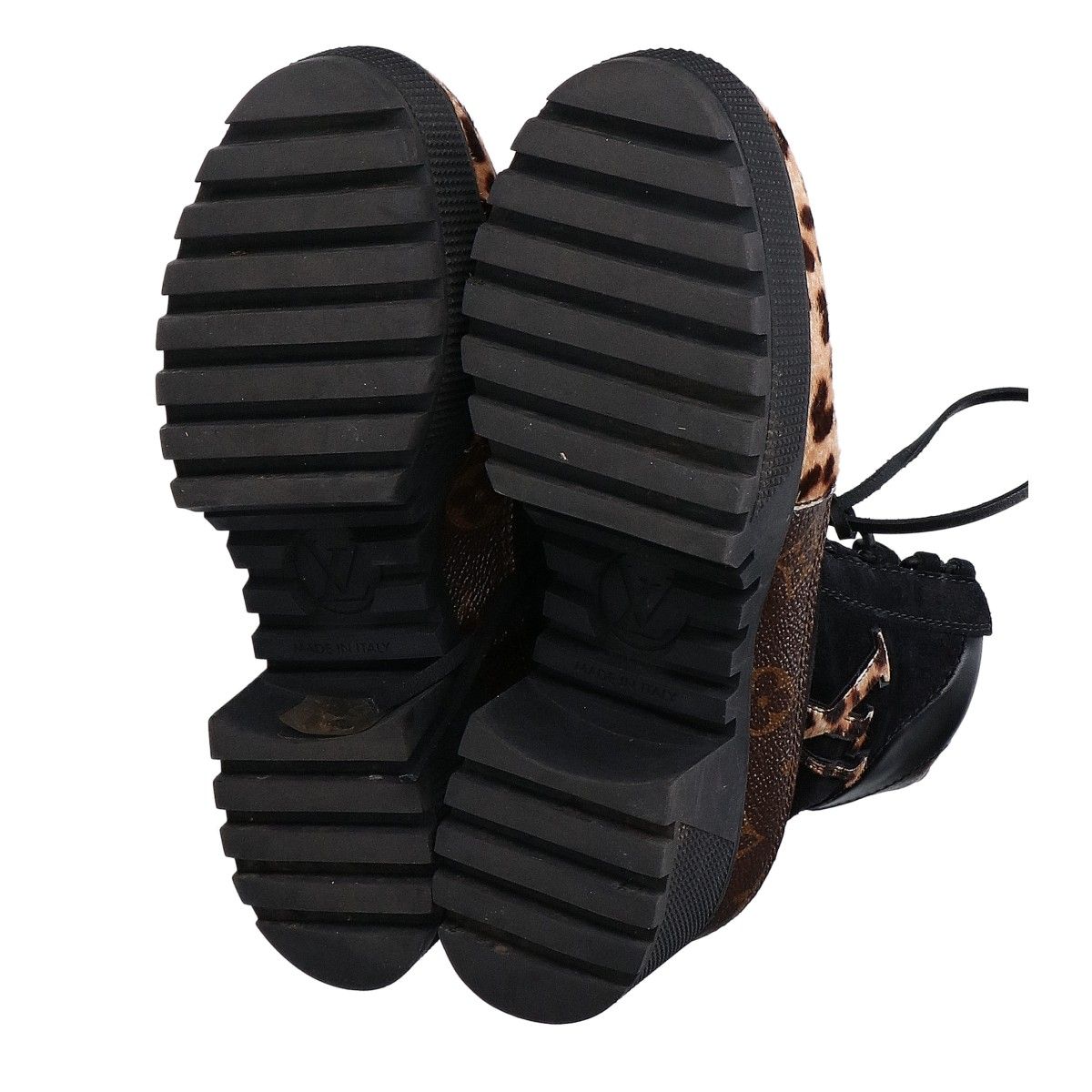  LOUIS VUITTON ルイヴィトン 19年 ﾓﾉｸﾞﾗﾑ×ﾊﾗｺ ﾚｰｽｱｯﾌﾟ ﾌﾞｰﾂ 38 ブーティ ブーツ