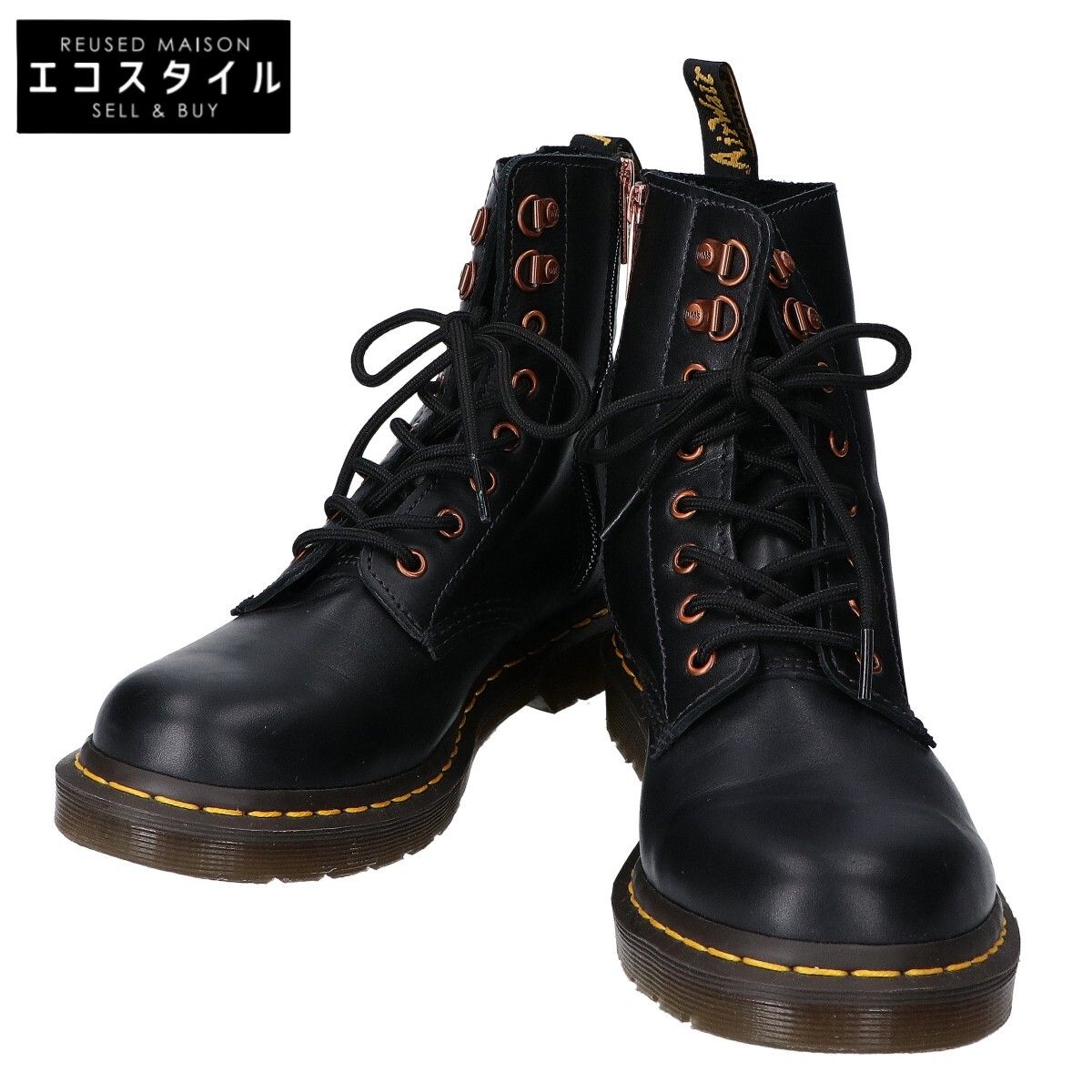 Dr. Martens パスカル8ホールサイドジップ ブーツ ブラック レディース Dr. Martens パスカル8ホールサイドジップ ブーツ ブラック