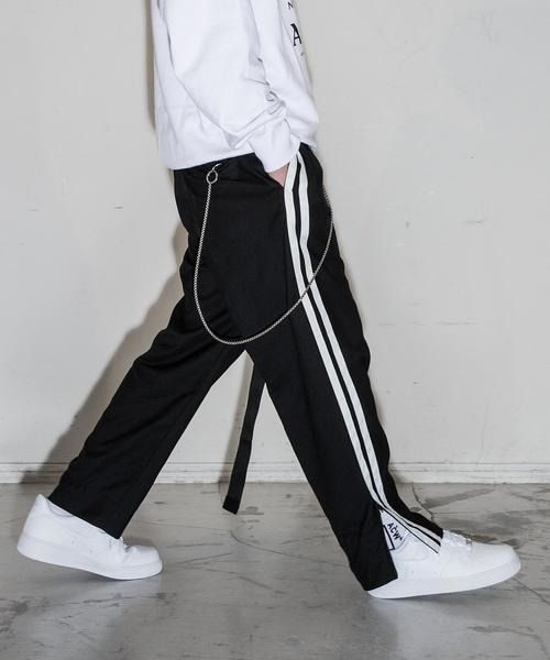 monkey time モンキータイム LINE TW ZIP SLIT WIDE PANTS サイドライン ジップ スリット ワイドパンツ