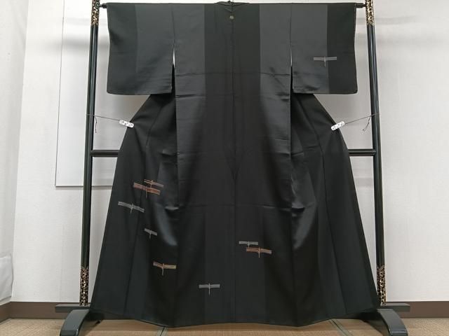 平和屋着物□訪問着 駒刺繍 蜻蛉 黒地 正絹 逸品 CAAZ9498xi - メルカリ