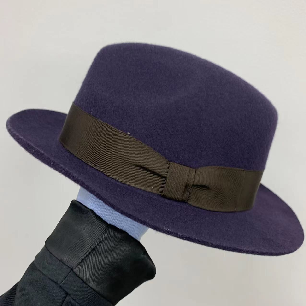 CA 4 LA ネイビー ウールフェルトハット グレーリボン付き 60 cm