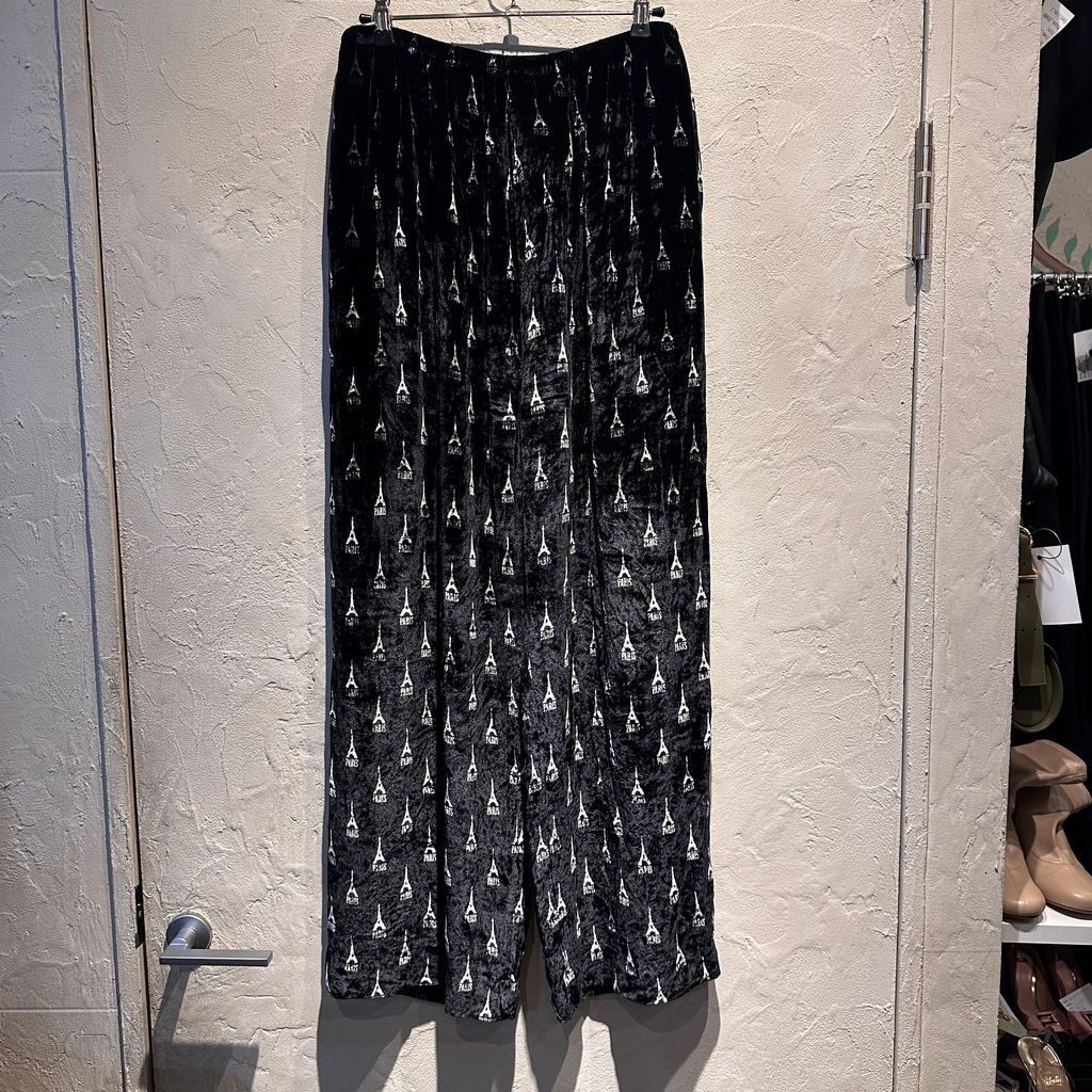 バレンシアガ 19 AW EIFFEL TOWER VELVET PANTS ベルベットパンツ JP 57 2019 01745 ブラック size 46 代官山A 11