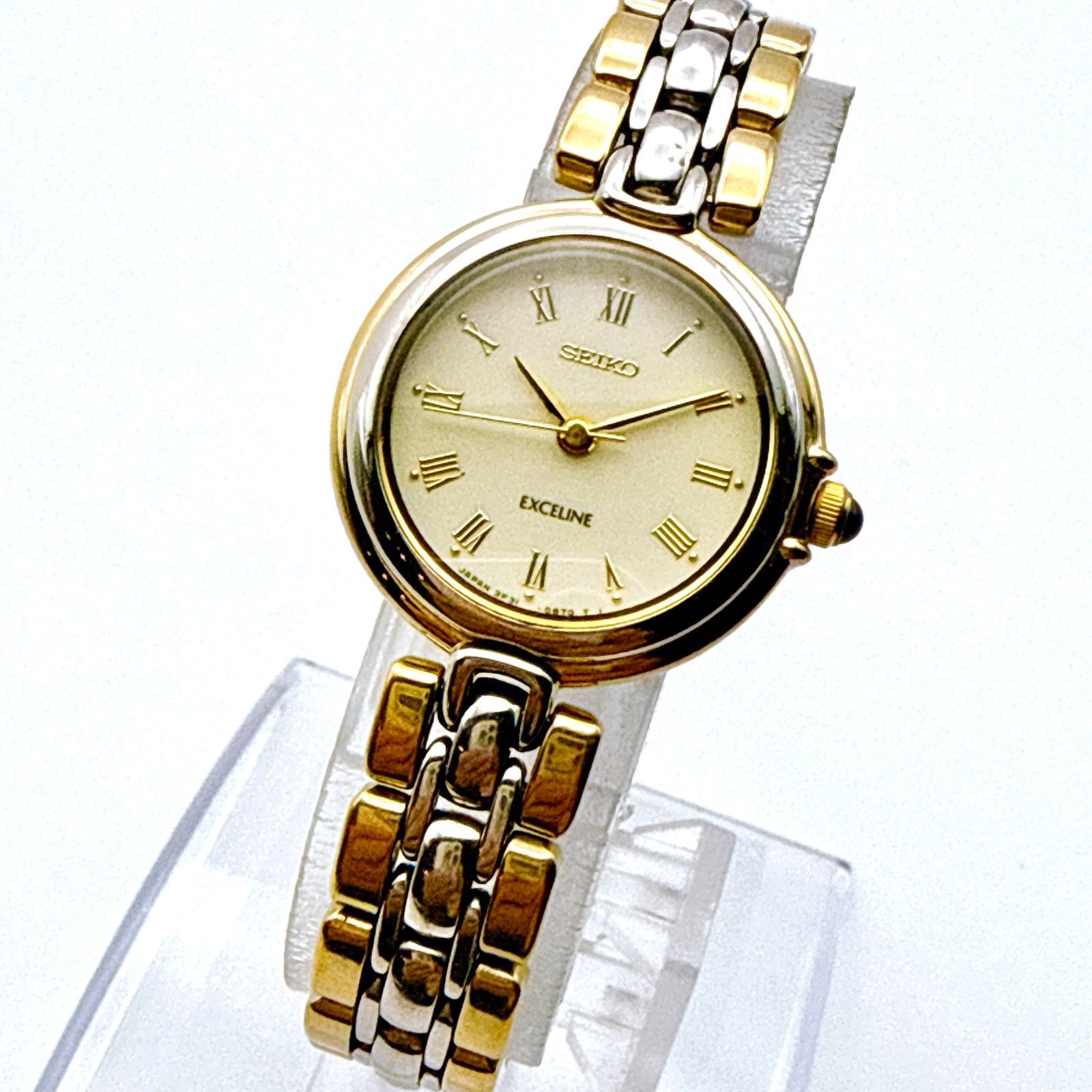 C089【美品】SEIKO EXCELINE セイコー エクセリーヌ コンビカラー