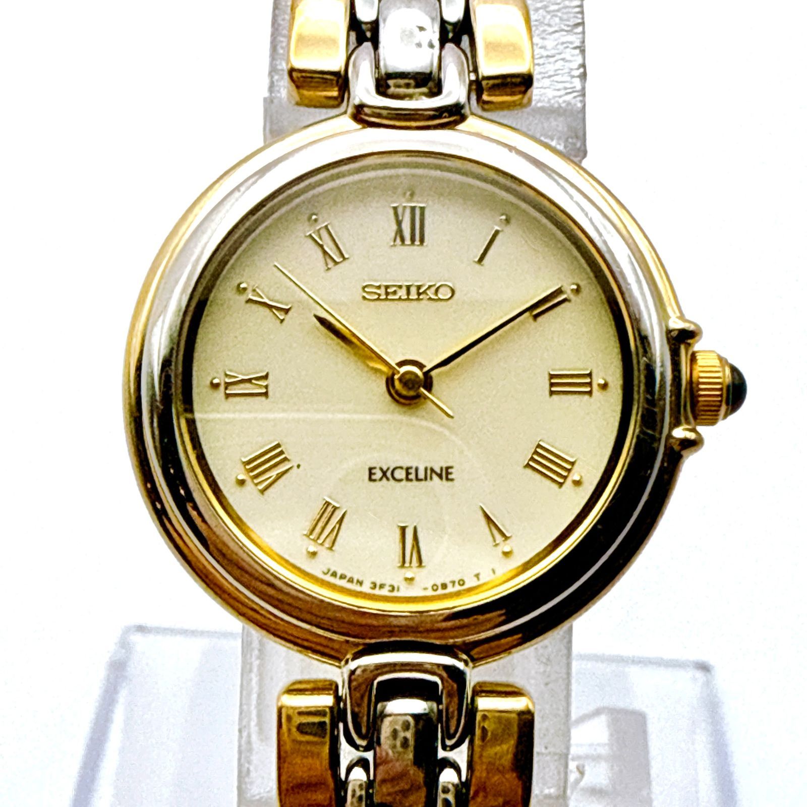 C089【美品】SEIKO EXCELINE セイコー エクセリーヌ コンビカラー