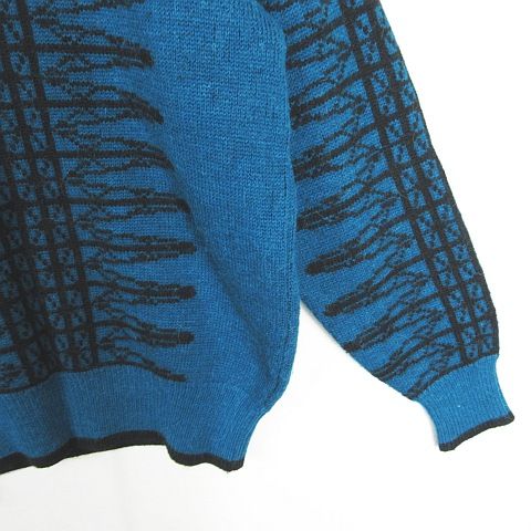 ミスタージュンコ Mr.JUNKO for men ニット セーター 長袖 毛 M ブルー