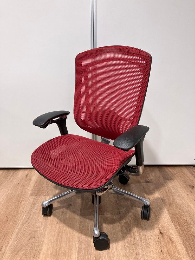 品 オカムラ 可動肘付コンテッサチェア CM 31 SG レッド